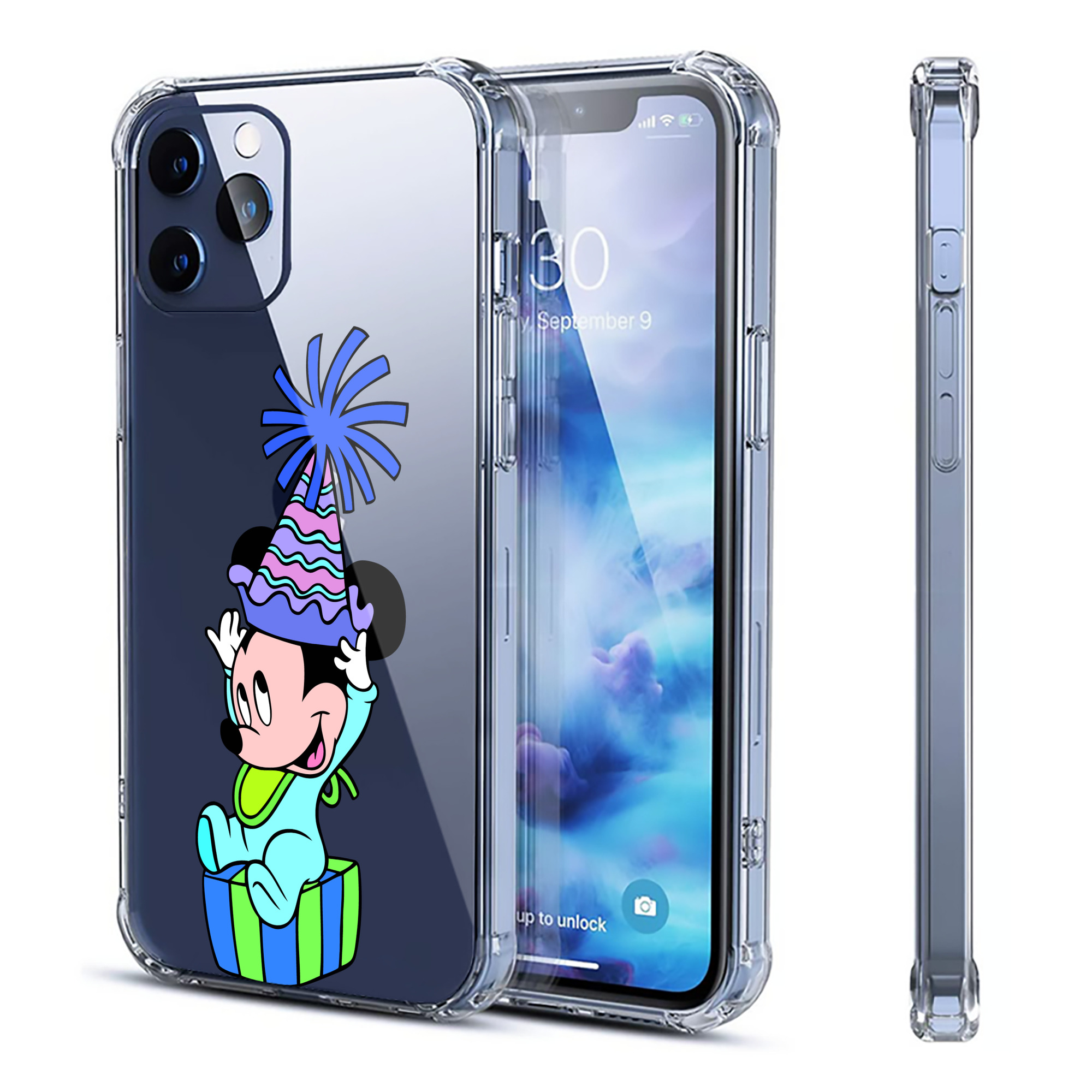 （画像用） ミッキーマウス Mickey Mouse 【iPhone 12シリーズ対応】透明スマホケース（クリアソフトケース）